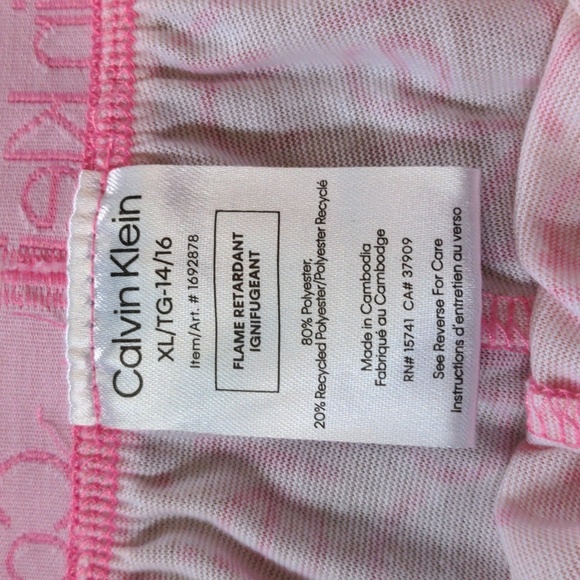 Calvin Klein Pajama Bottoms Women's XL 14-16 All Over Logo Pink Barbiecore NWOT - Picture 4 of 7